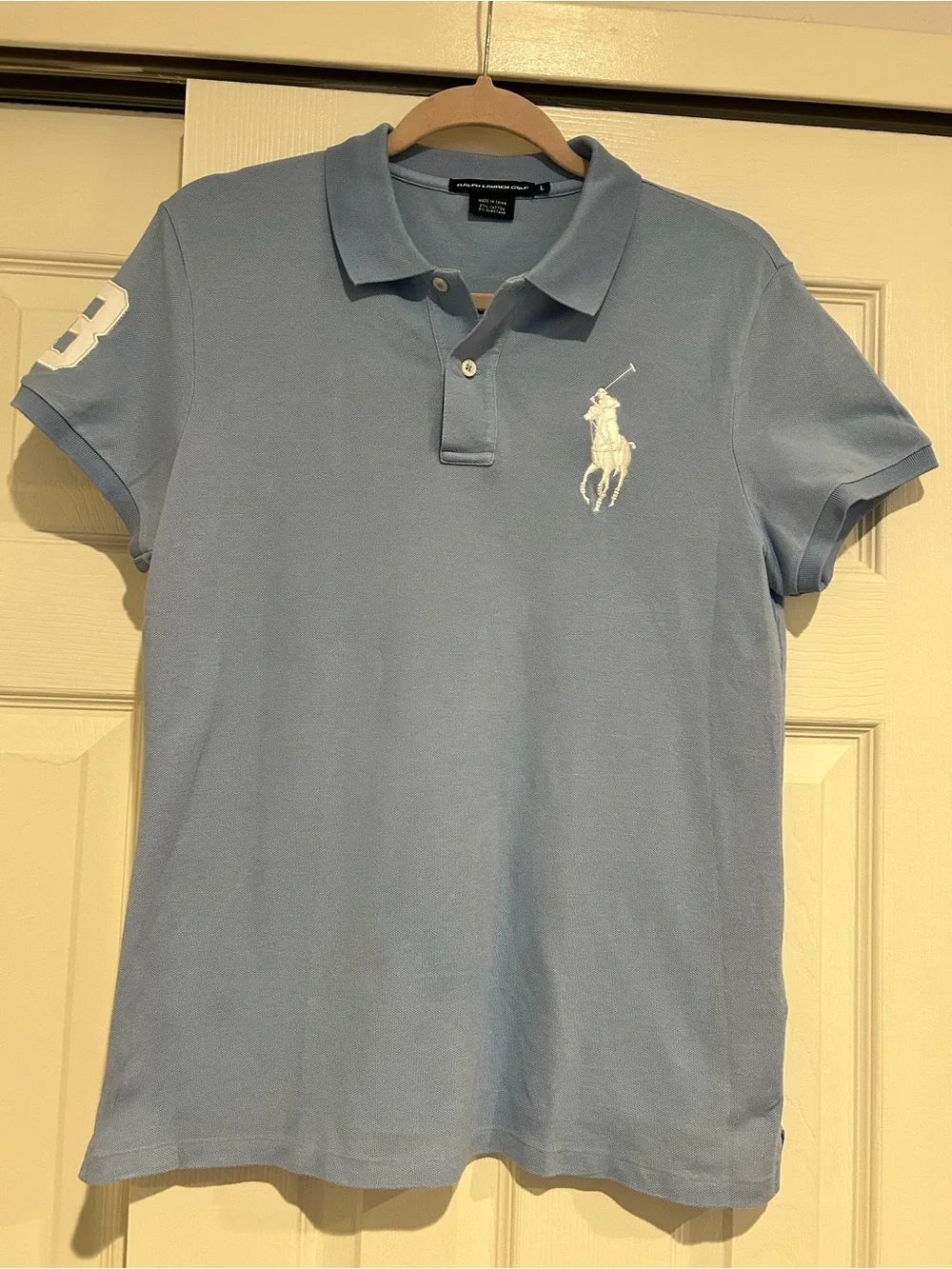 Lot of 2 Ralph Lauren Blue & White Golf Polos size large - Picture 4 of 9